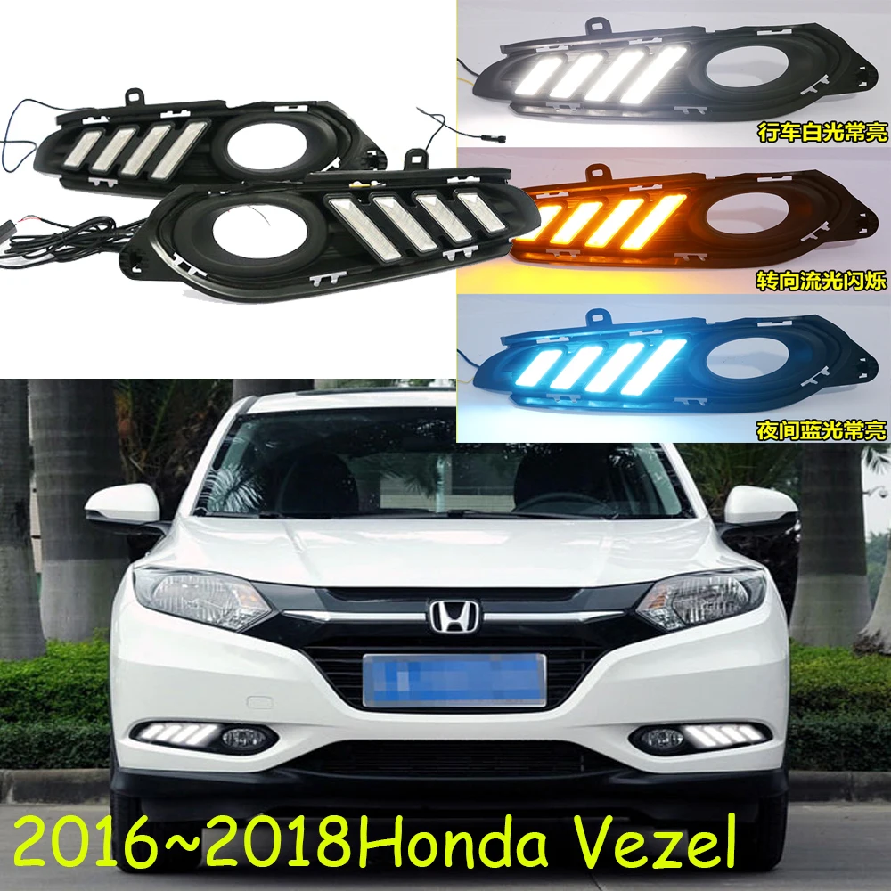 

car accessories bumper headlight for Honda HRV daytime light vezel 2015~2018y LED DRL fog for XRV headlamp