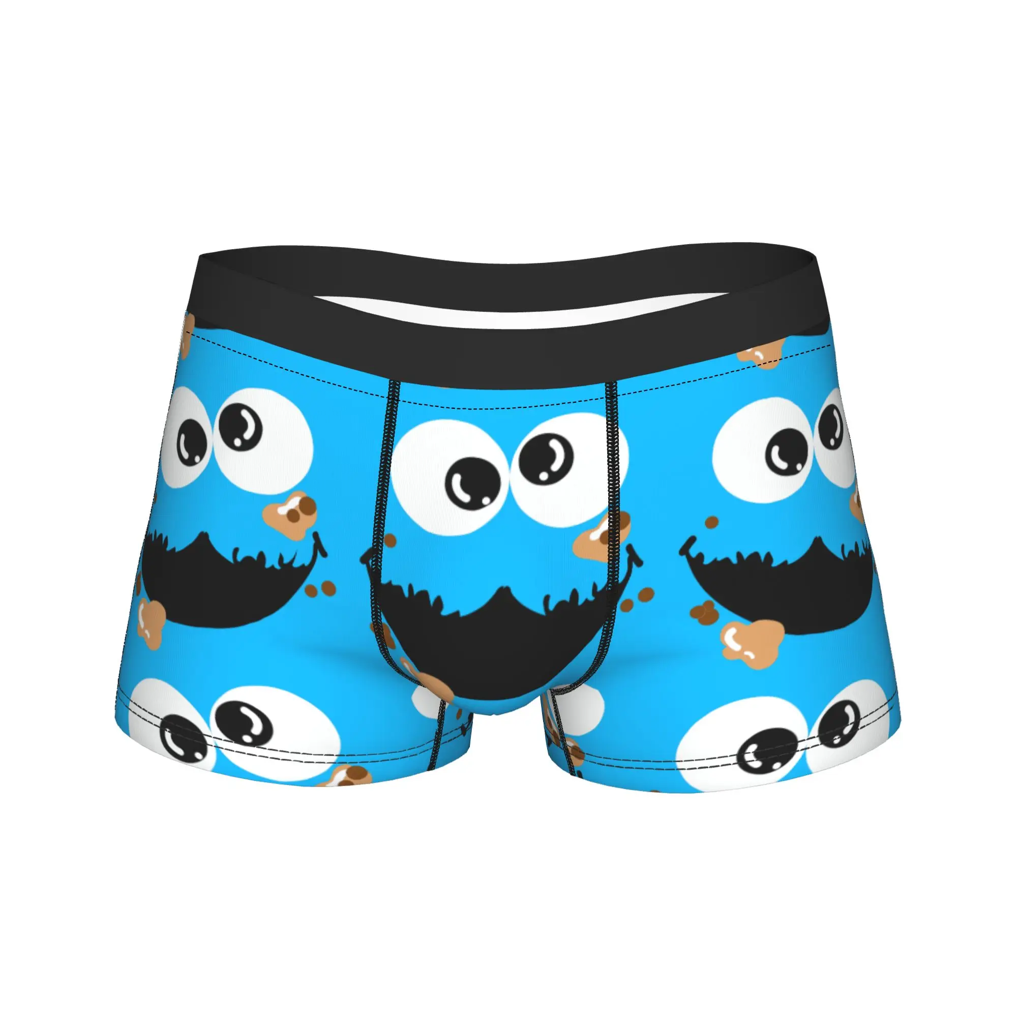 

S-Sesames Streets Tango Elmo & Grover Underwear Man Underpants Pattern Soft Trend Boxer Shorts Hot Sale Shorts Briefs Big Size