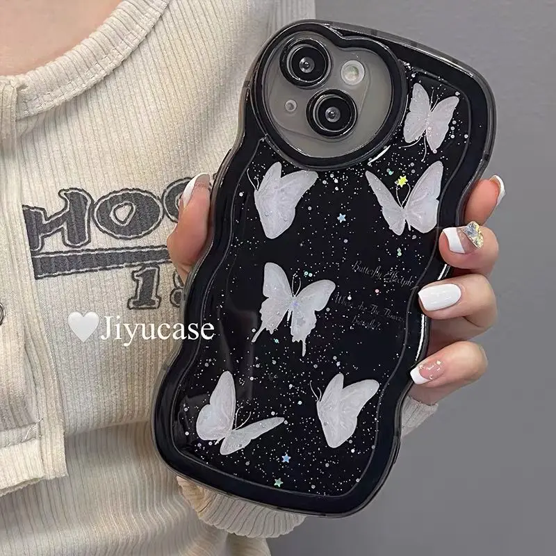 Sól morska niebieski motyl etui na iPhone 13 Pro Max etui z podstawką nietłukąca tylna pokrywa dla iPhone 12 Pro Max XR XS