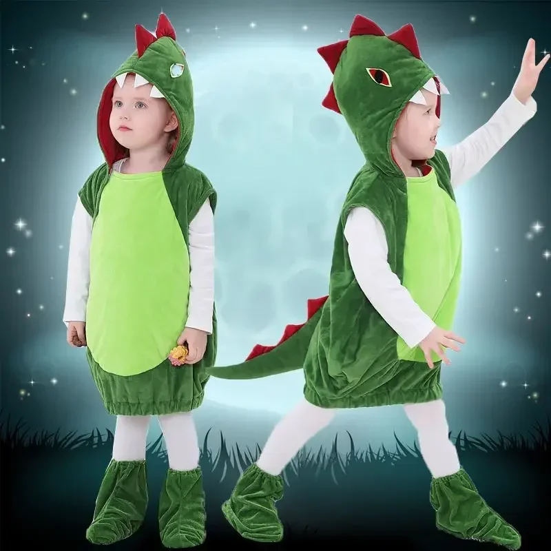 Ensemble de vêtements de dinosaure Cosplay pour enfants, costume d'Halloween, vêtements mignons pour garçons et filles, spectacle de dessin animé de maternelle