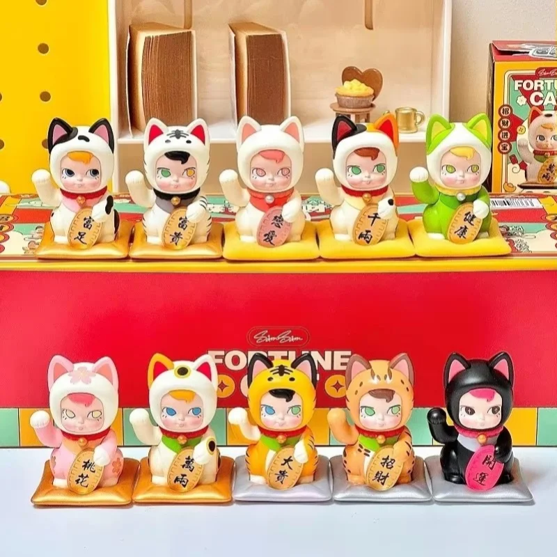 Genuine Samsam Fortune Cat Series Blind Box Cute Ornaments Toys Kawaii Mini Doll Table Decoration Collection Kid'S Birthday Gift