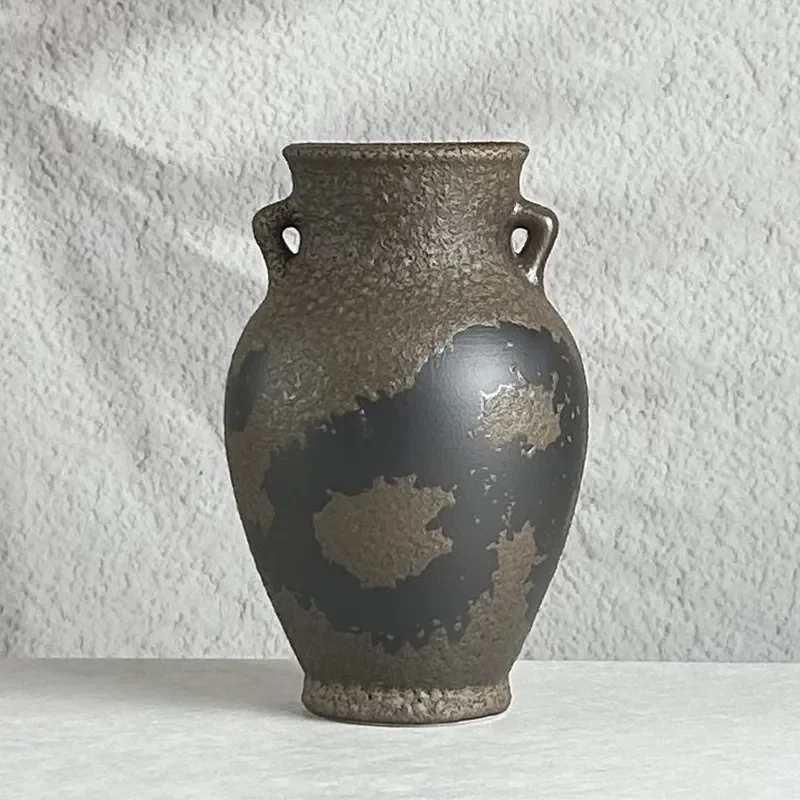 景徳鎮陶器花瓶侘び寂びスタイルリビングルームフラワーアレンジメント装飾中国のドライフラワー飾りホーム