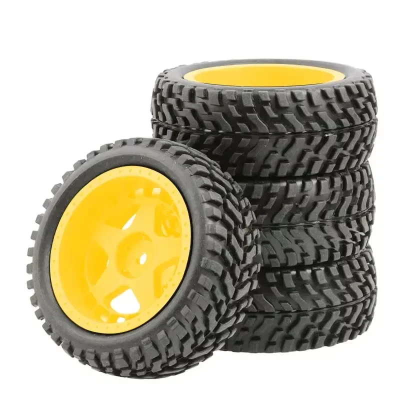 

1:10 Flat Rally Tyre 75mm Wheel Rims & Tires Set 12mm Hex for Tamiya WLtoys HPI HSP ARRMA Buggy 1/10 Scale RC Car Upgrade Parts