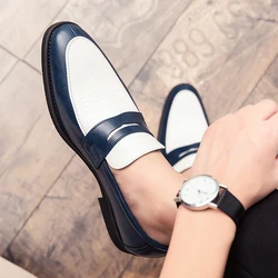 Mocasines clásicos de cuero sin cordones para hombre, zapatos de vestir informales de estilo británico, elegantes y originales, a la moda