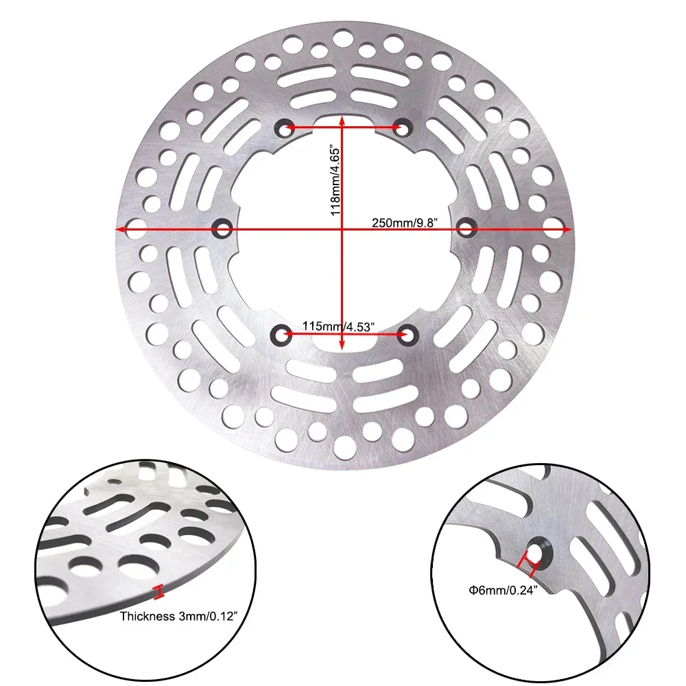 Disco de freno delantero de motocicleta de 250mm para Suzuki RM 125 250 TSR125 TSR200 DR-Z 250 K DR250R RMX 250 DR 350 DR-Z 400 SY/SK