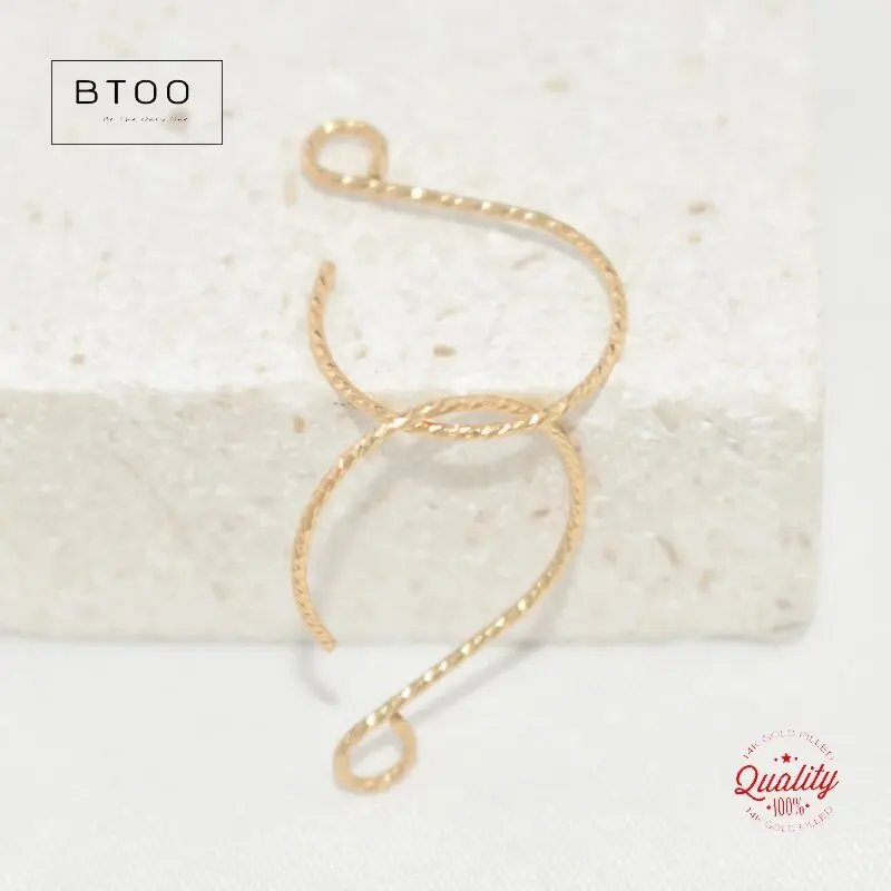 K14ゴールドフィルドイヤーワイヤー、スパークルバルーン、ジュエリー作りハンドル、DIYイヤリングアクセサリー、0.81mm、18x26mm