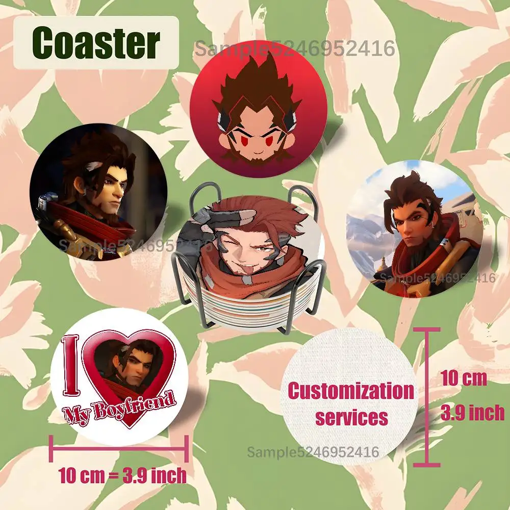 Деревянная подставка для чашки E-Emre Sarioglu O-Overwatch с цветной печатью, декоративный коврик для дома и офиса, подарки