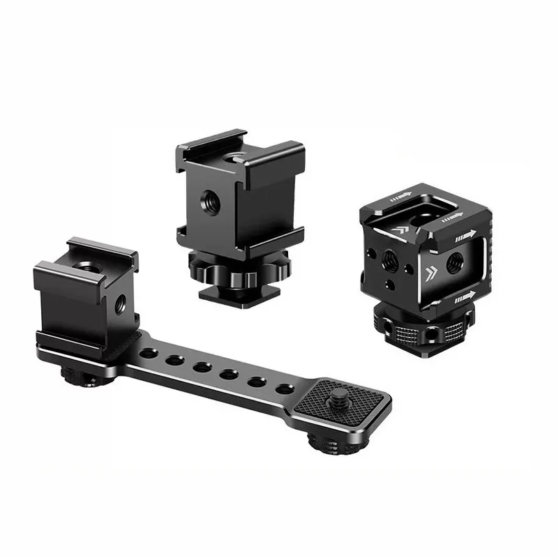 3-Head Hot Shoe Mount Bracket Metal Multi-Accessories Expander for DSLR Camera Flash Light Microphone Monitor Cold Shoe Adapter