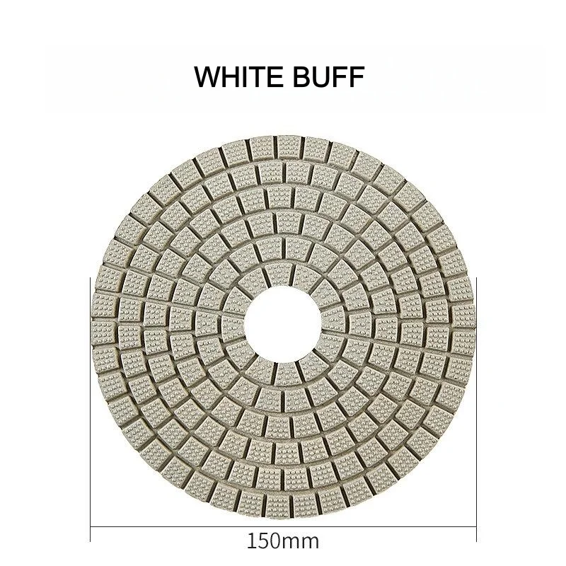 150mm 6 Zoll Schwarzes Polierpad, Weißes Polierpad 0 # Polierpads für Stein, Granit, Marmor, Spiegelglanz-Finish – Detail 4