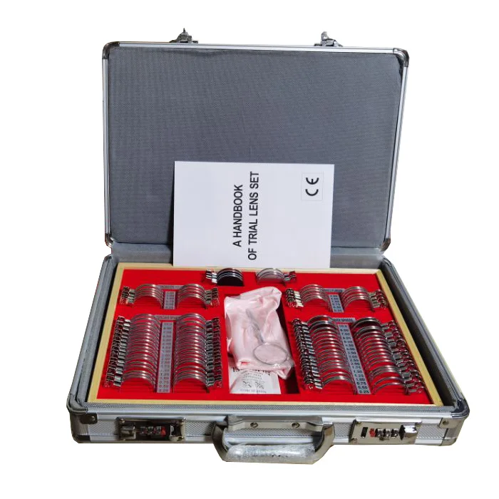 LJ-104 China Optical  Optometry Box Trial Lens Set with Metal Rim 104 Pcs Lens