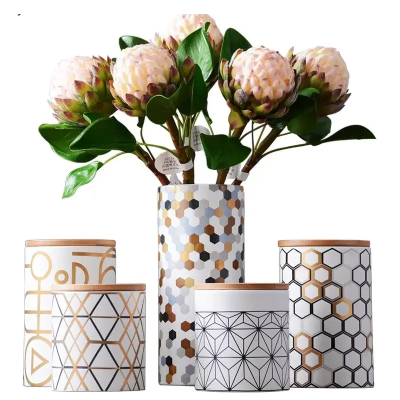 

Modern Minimalist Geometric Ceramic Storage Tank Abstract Art Storage Bottle Decoration Living Room Decoration Accessories