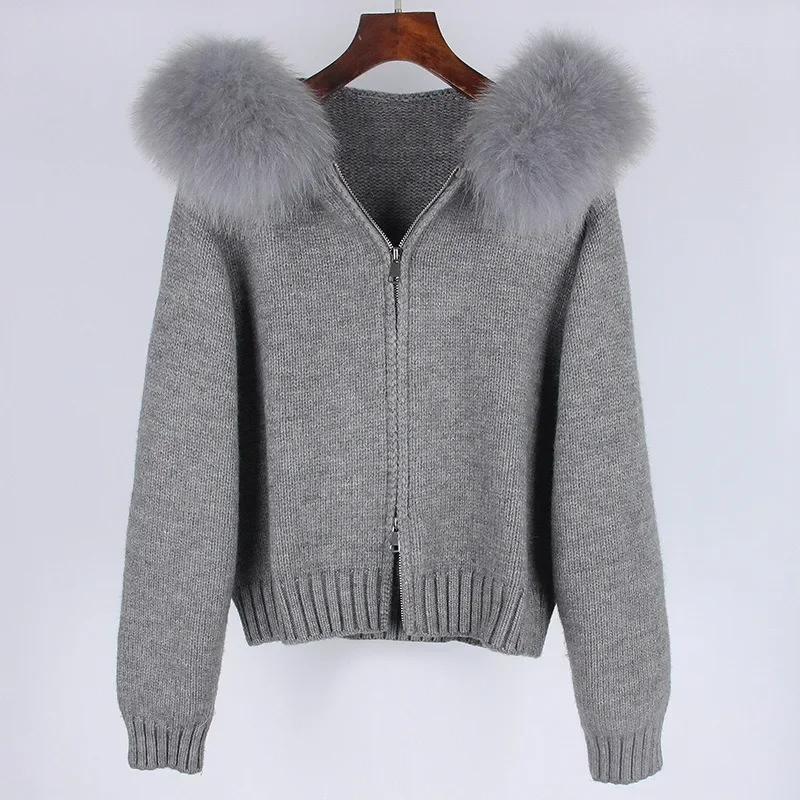Korean Style Casual Loose Zipper Hoodie 2026 Autumn And Winter Women's Knitted Hooded Jacket Coat Japan Streetwear
