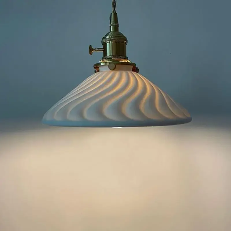 Japanese Ceramic Pendant Lights Scandinavian Light Luxury Pendant Lamp for Living Room Bedroom Dinning Room Kitchen Island