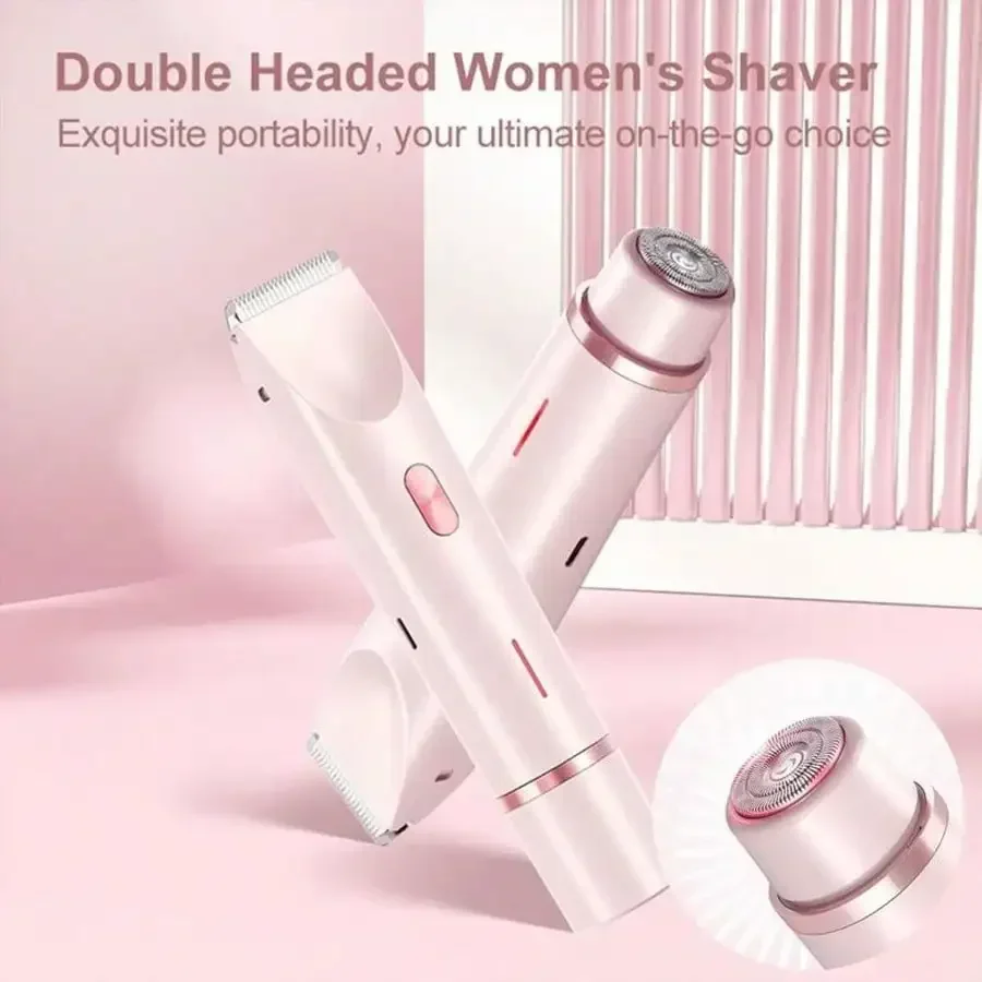 

Rechargeable 2-In-1 Bikini Trimmer For Women, Waterproof Electric Facial & Body Hair Remover, Ceramic Blade, Gentle For Daily Us