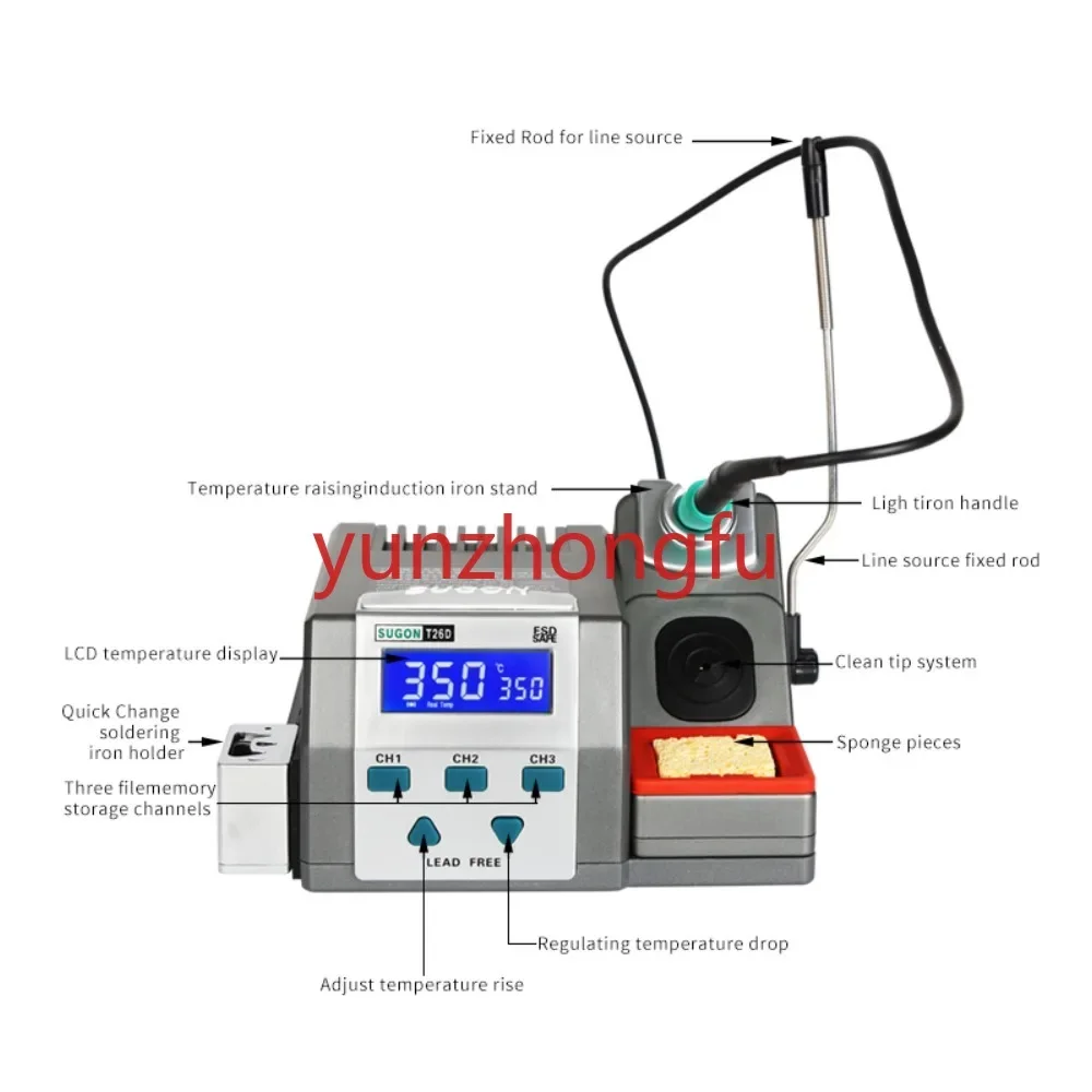 Two seconds to melt the tin Heat up immediately Soldering Station For Phone Repair Stock Sugon T26D Desoldering