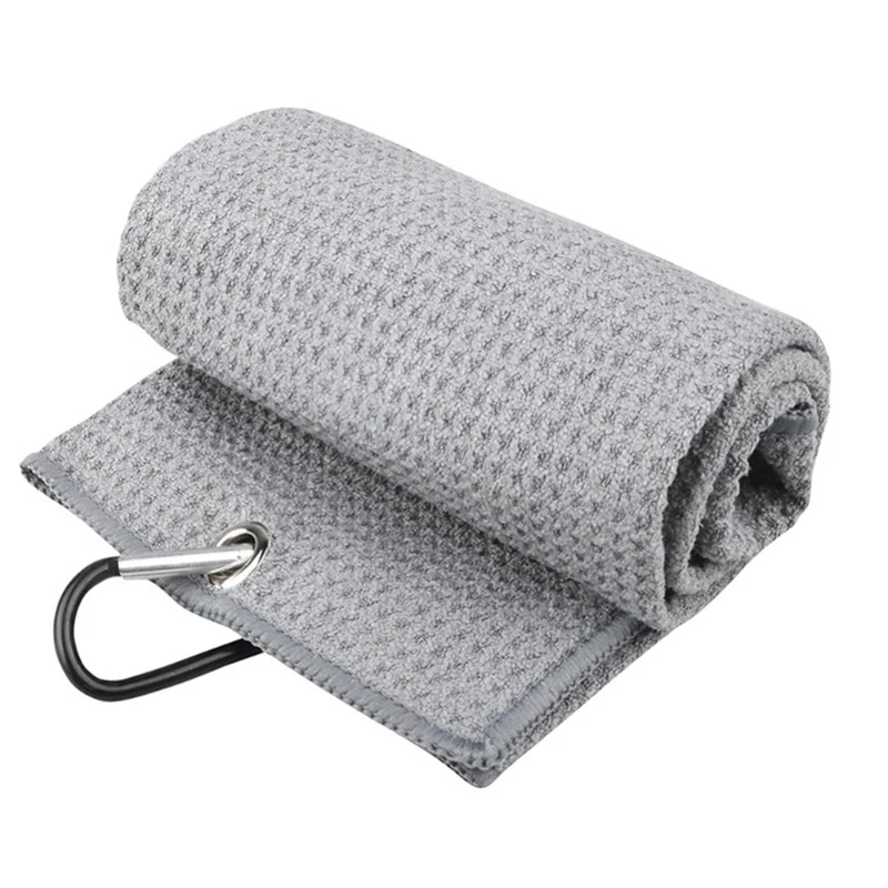 Water-Absorption Cloth Golfs Club Head Wipe Cloth Cleaner Wipe Cloth Microfibers Golfs Cleanings Towel with Buckle Hook