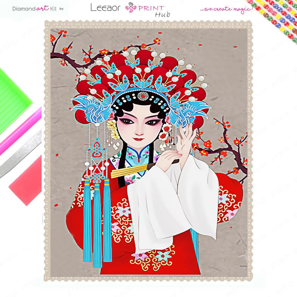 5D Diamond Painting Art Poster Chinese Opera Culture Wall Decoration Culture Poster Print Wall Art Illustration Room Decoration