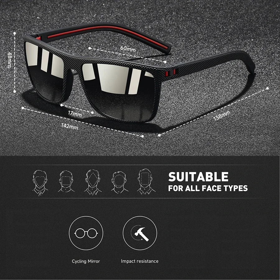 Fashion Vintage Check Pattern Sunglasses Men Women Classic Driving Fishing Square Sun Glasses Man Retro Eyewear