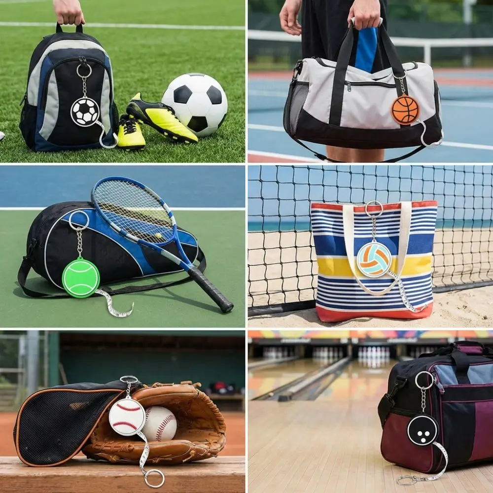 3D Printed Sports Balls Clicker Key Chain Cartoon Basketball Baseball Button Balls Key Chain Sport Theme Plastic