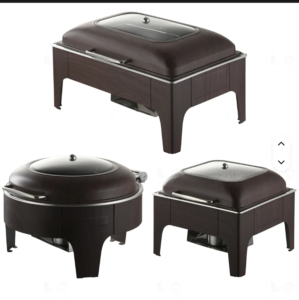 6L/9L Roll Top Design Restaurant Hotel Cater Dish Rotating Chafing Dishes Food Warmer Set Serving Dishes for Catering