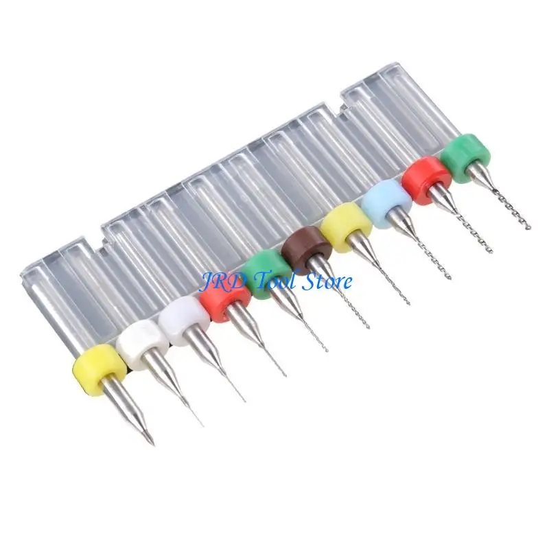 A2UD 10pcs 0.1mmから1.0mm PCBプリントサーキットボード炭化物マイクロドリルビットセットツール