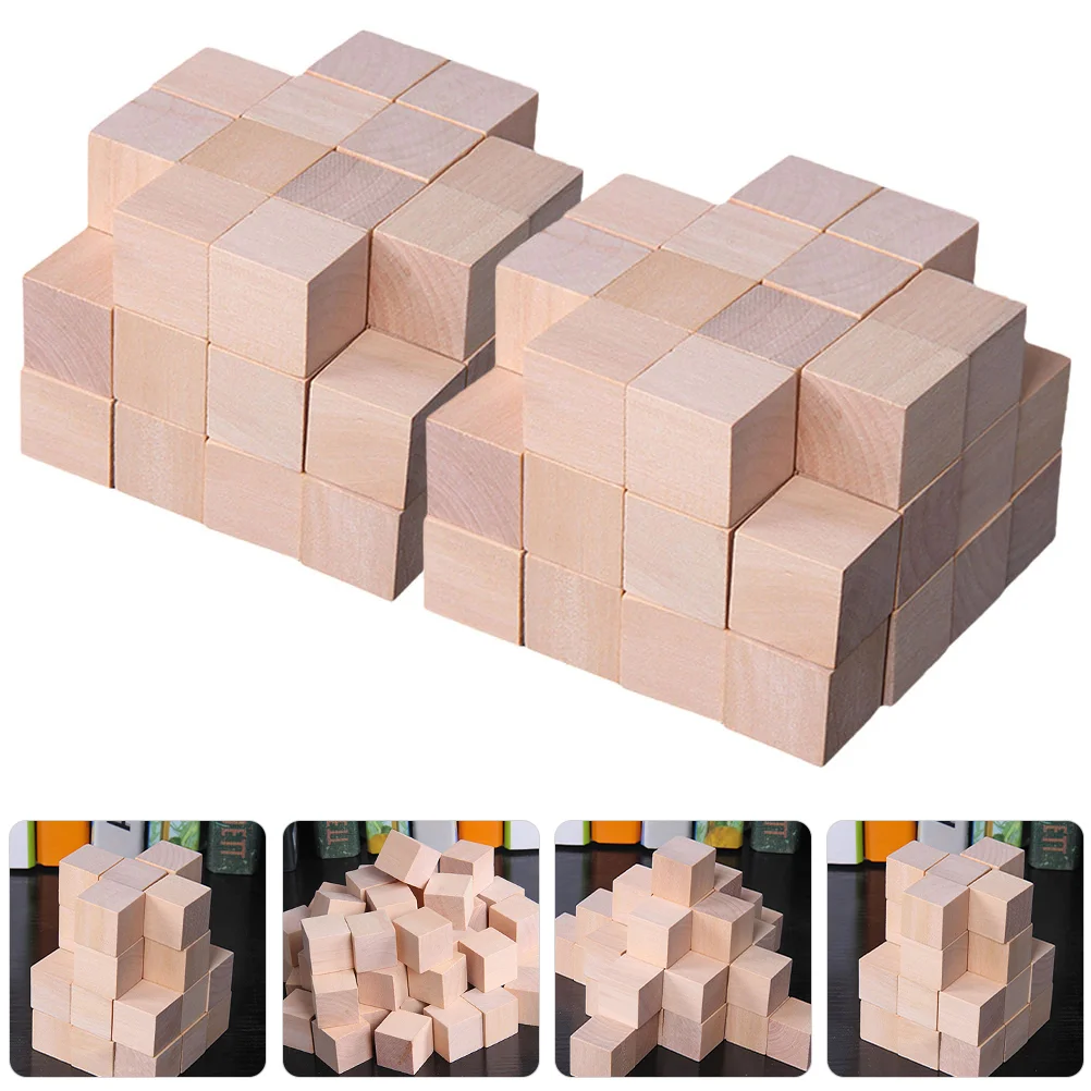 

250 Pcs Square Wooden Block Kids Toy Small Blocks Architecture Child Children's Toys