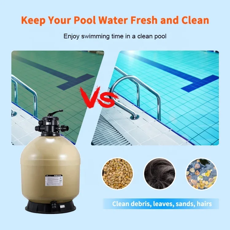 China Supplier Good Price Fiberglass Swimming Pool Sand Filter System Top Mount/Side Mount Manual Pool Filters for Swimming Pool