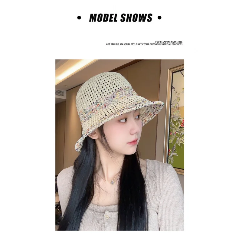 Summer Seaside Beach Travel Protection Holiday Brim Straw Bucket Female Big Head Circumference Sun Hat