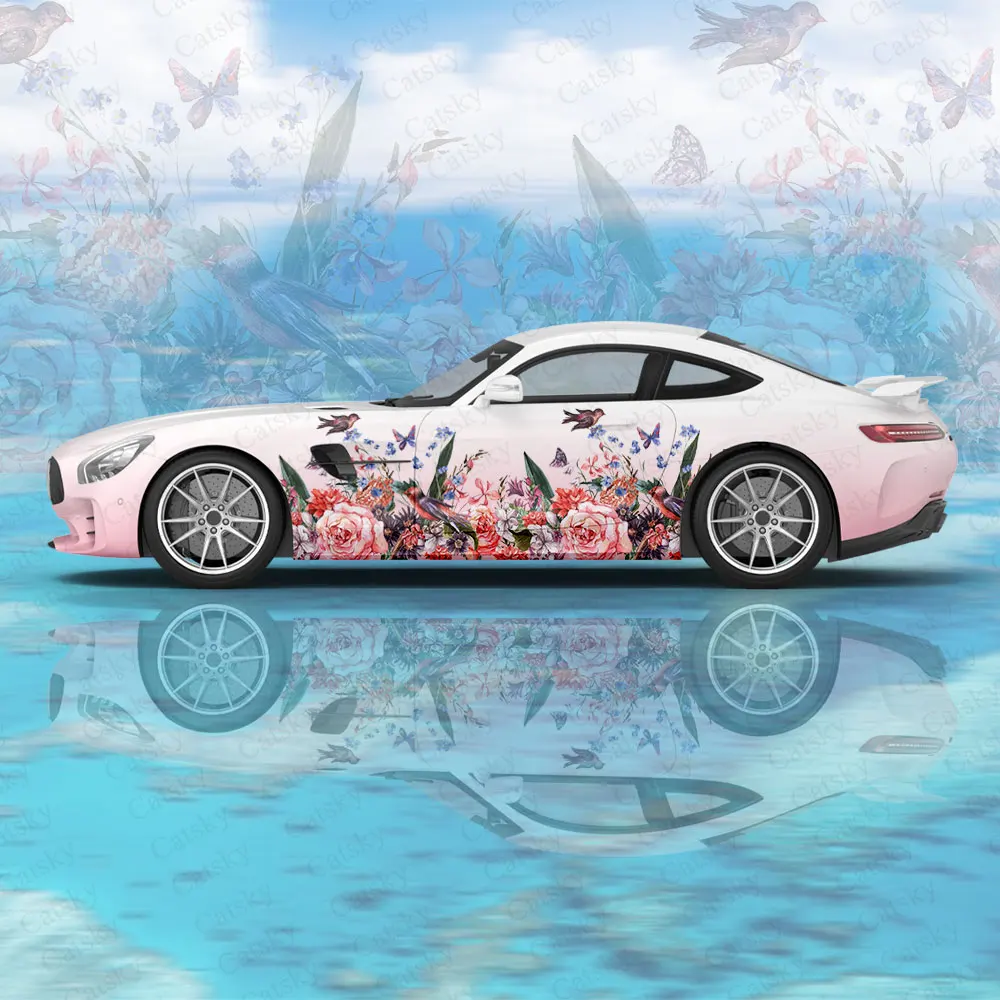 

Различные красочные цветочные автомобильные виниловые наклейки, самоклеящаяся наклейка из ПВХ, подходит для грузовиков, внедорожников, украшения, автоаксессуары, подарок