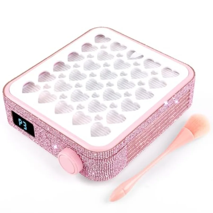 

Portable Nail Dust Collector for Home Salon 4200RPM Vacuum with Reusable Filter for Acrylic Drilling Dust Pink Rhinestones Begi