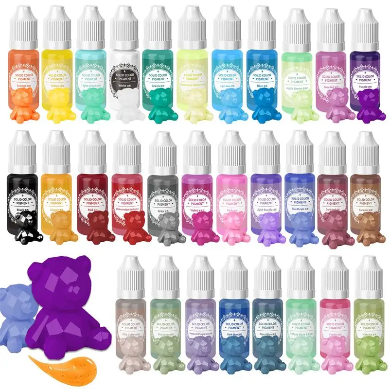 10ml Solid Colors Resin Pigments Crystal Mold Essence Liquid Dyes Colorant Pigment Soy Wax Dye DIY UV Epoxy Resin Jewelry Making