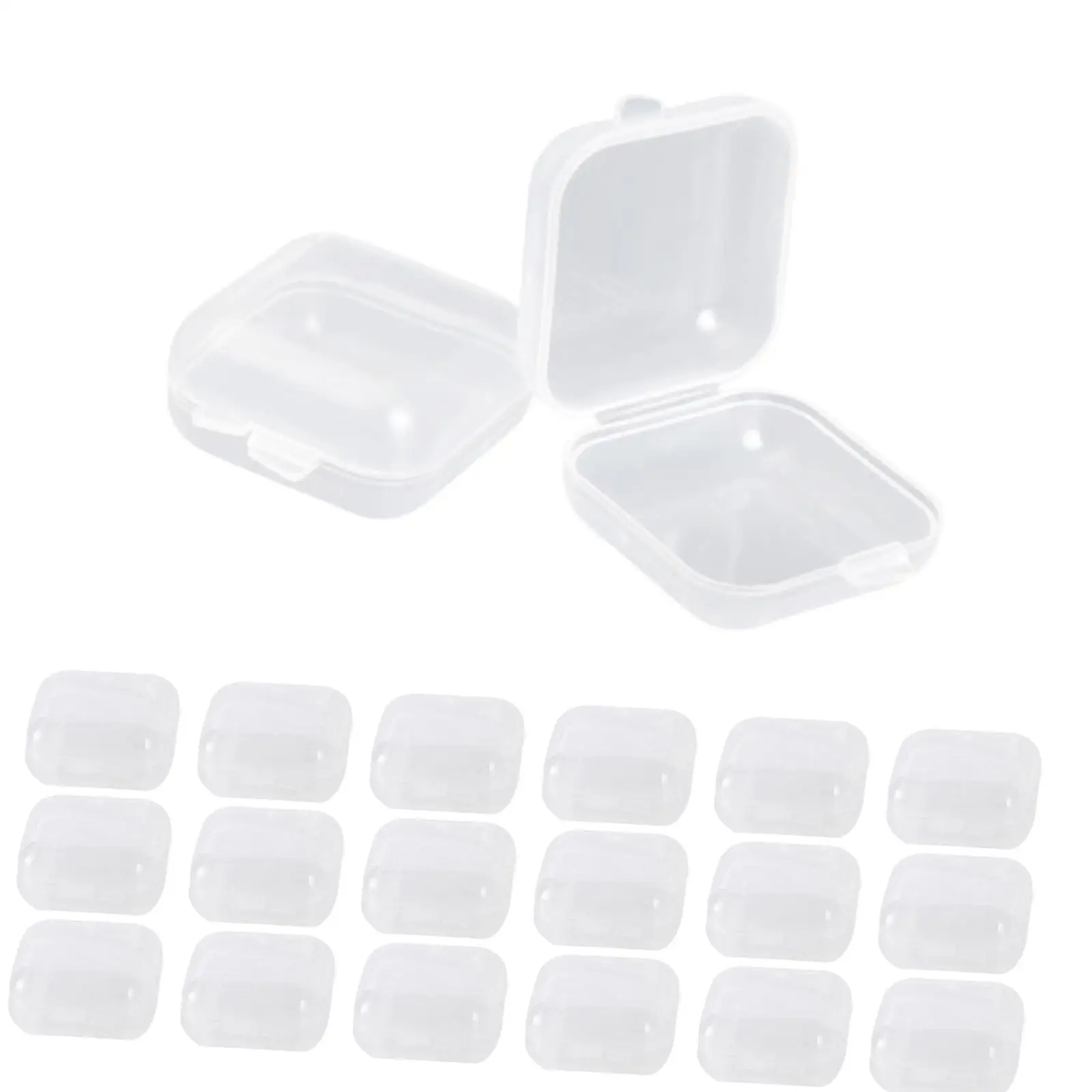 20 Pieces Small Square Storage Containers for Hardware Necklaces Game Pieces