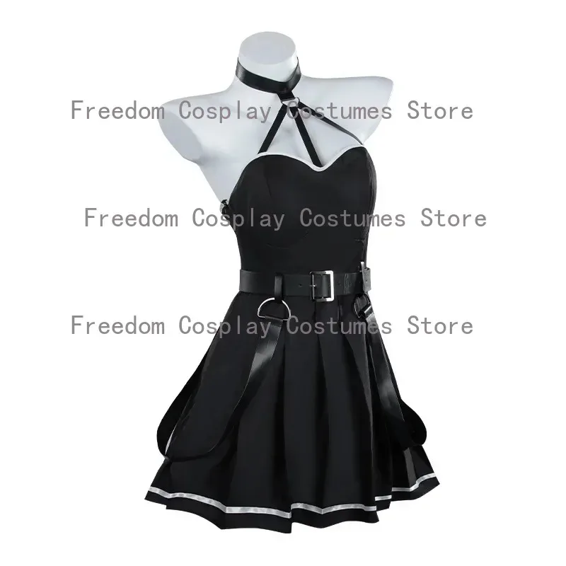 Ubel 코스프레 의상 Anime Freeze Beyond Journey's End Raoffh Ubel 코스프레 의상 가발 블랙 유니폼 드레스 할로윈 의상