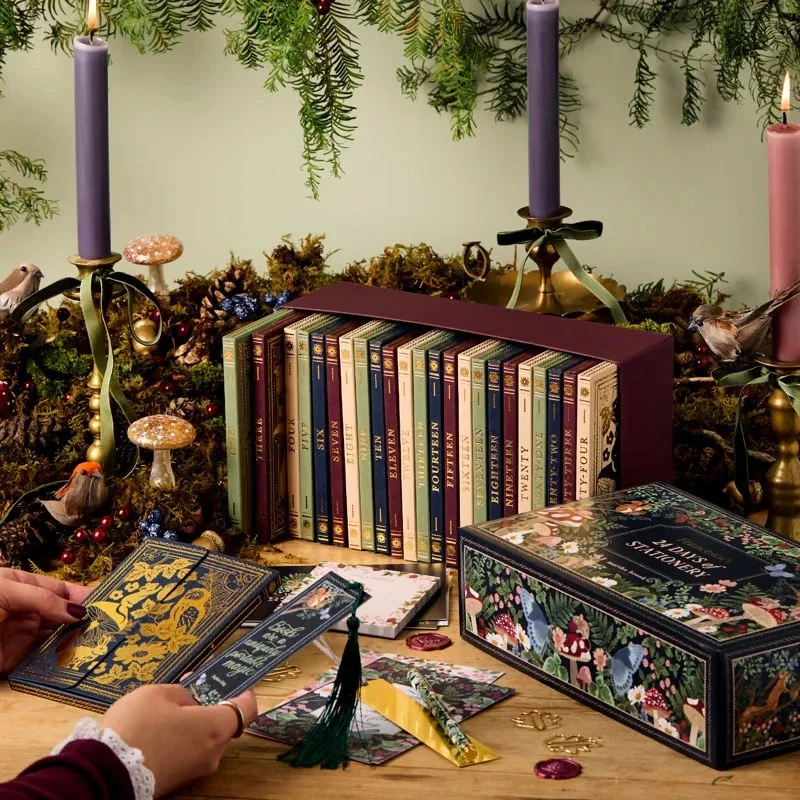 الشتاء الغابات عيد الميلاد العد التنازلي تقويم القدوم 24 يوما القرطاسية تحصيل مجموعة للأطفال والمراهقين عطلة مكتب ديكور #2