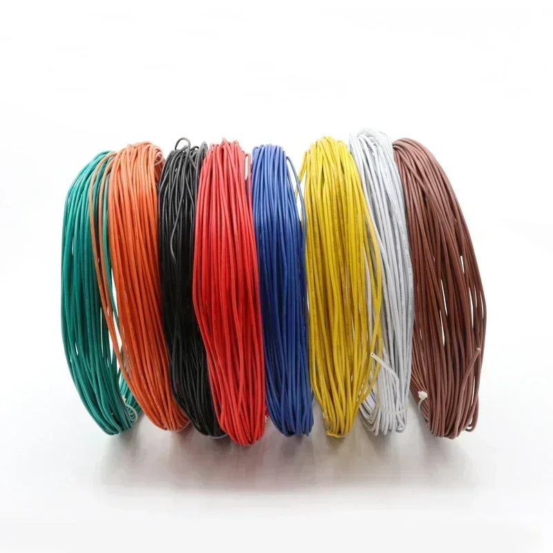 5/10/20M UL1007 Single Core Copper Wire 26 24 22 20 18 16 14 AWG PVC Insulation Solid Tinned Plating Line Electric Cable Line