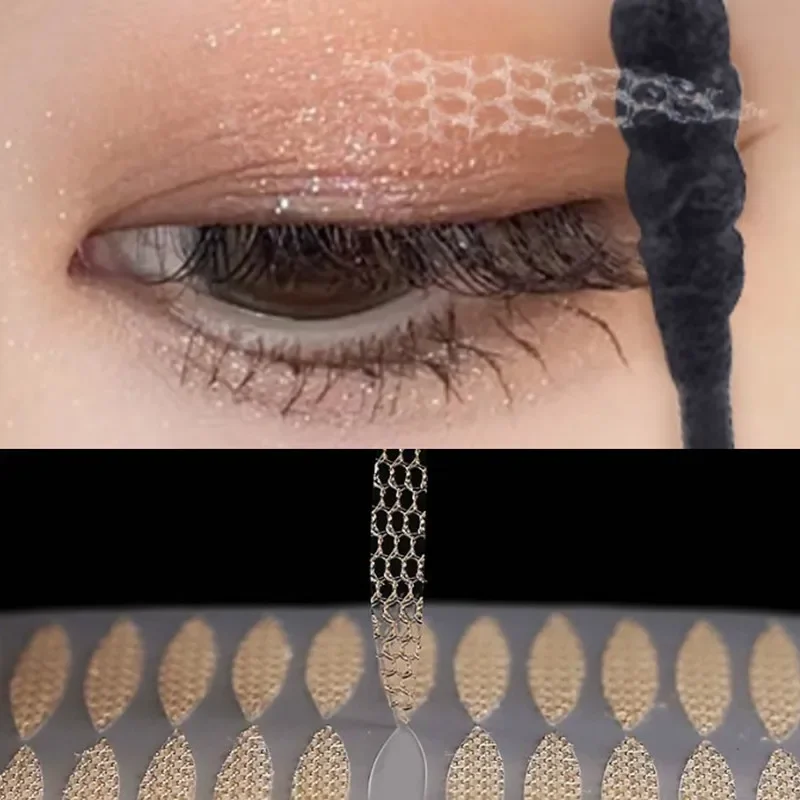 144-240pcs/Set Gauze Lace Mesh Olive-shaped Eyelid Paste-shaped Invisible Double Fold Eyelid Shadow Tape Sticker Beauty Tool