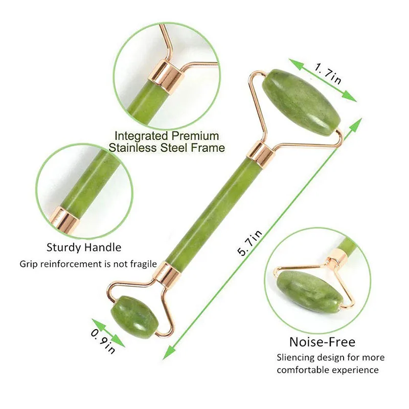 ลูกกลิ้งหินธรรมชาติใหม่สำหรับนวดหน้า คอ ตา เครื่องมือดูแลสุขภาพ แผ่นขูดกล้ามเนื้อ เครื่องมือบำรุงผิวหน้า