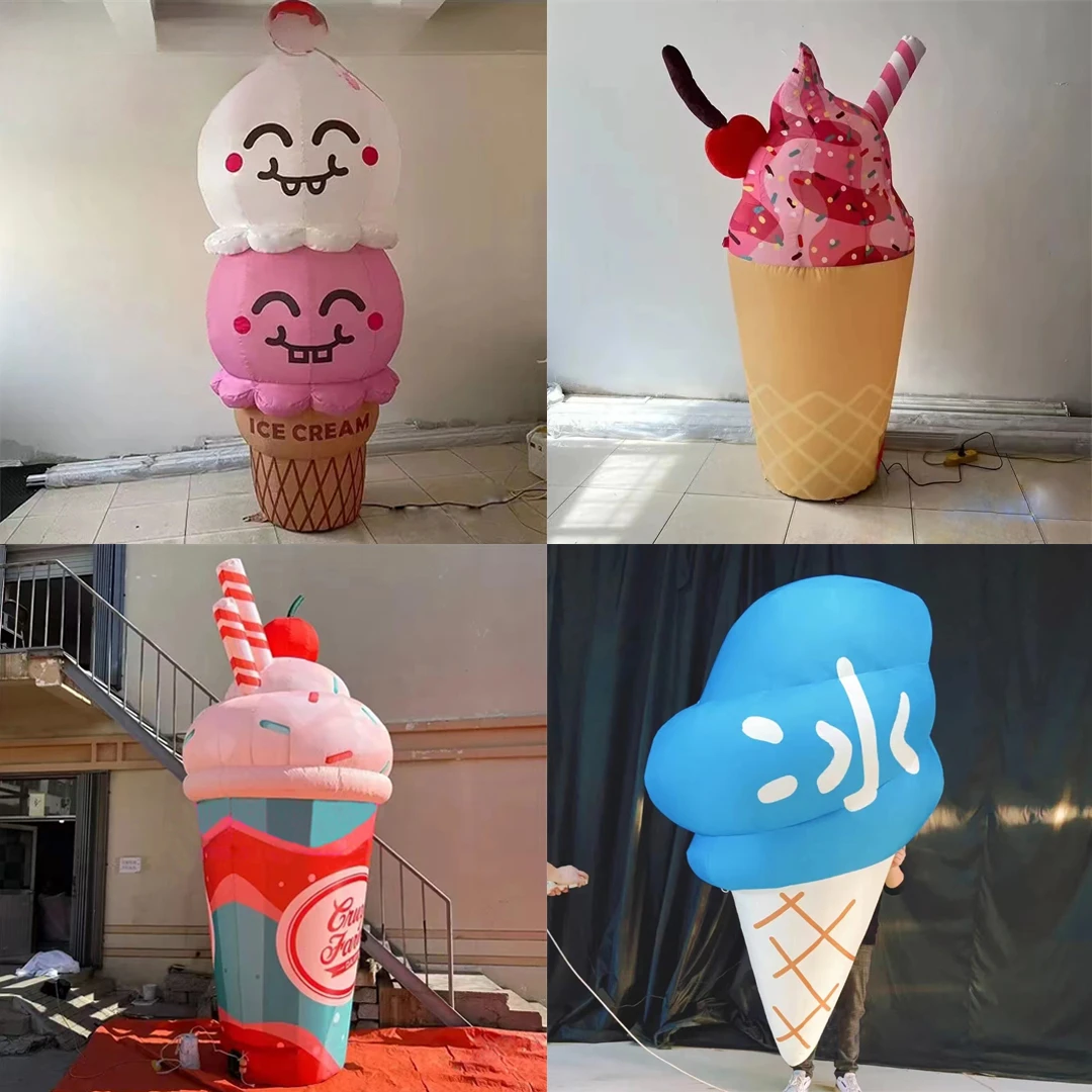 

Giant Inflatable Ice Cream Cone Model Air Blow Sundae Balloon Summer Booth Decoration Event Stage Advertising Props