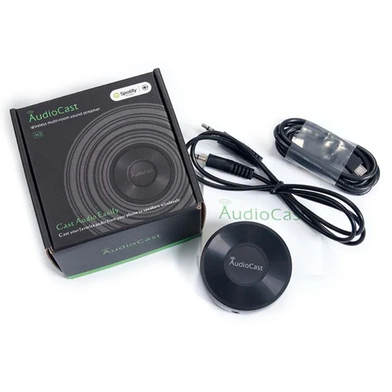 M5 AudioCast for Airplay Wireless Music Audio Speaker Receiver 2.4G WIFI Hifi Music for DLNA Airplay Adapter Spotify Streamer