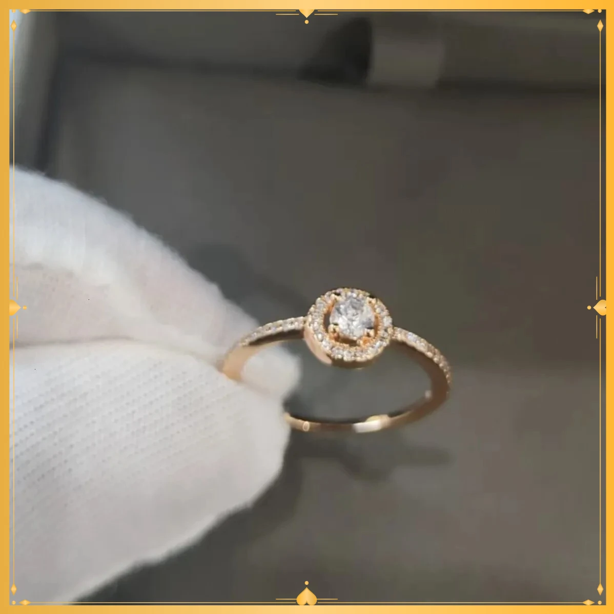 

Designer Jewelry Luxury Round Full Diamond Ring Fashion Versatile Luxurious High-end Feel Live Streaming for gift