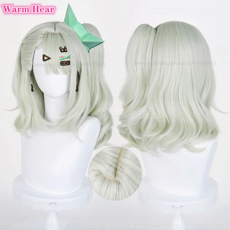 

Game Chinatsu Remi Synthetic Hair Long 47cm Light Cyan Ponytail Cosplay Anime Wig Remi Heat Resistant Hair Halloween Party Wigs