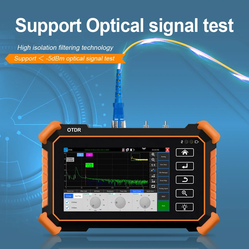 Mini OTDR Active Fiber Live Test, 1310/1550nm, 24/26dB, Optical Fiber Reflectometer, 5.4