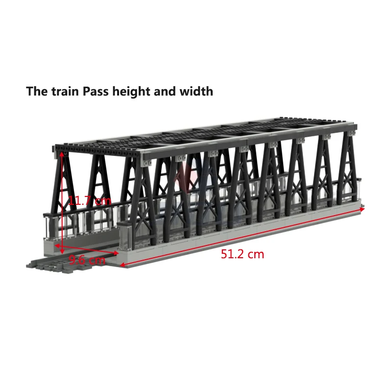 Subway Bridge Model Set MOC Building Blocks Compatible 53401 Railway Track Parts City Train station Assembly Bricks Kid Toy Gift