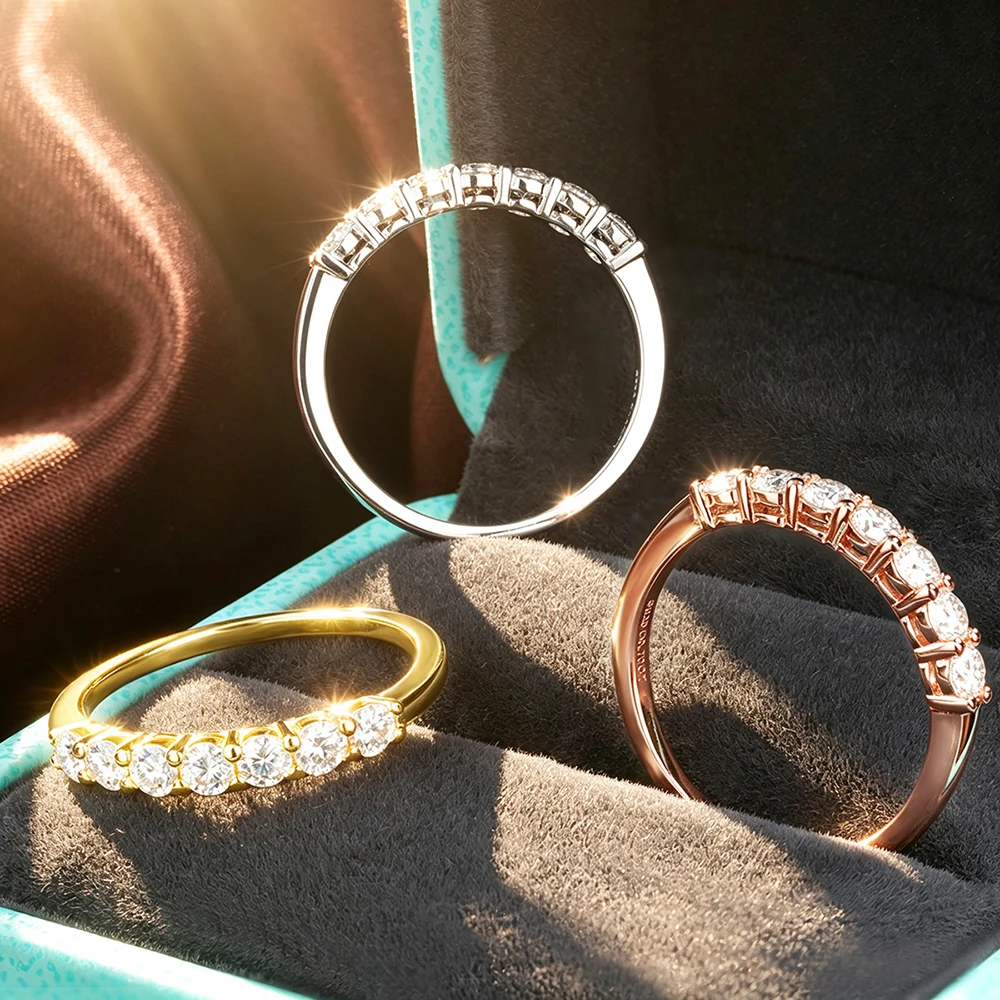 Cincin Moissanite Bulat 3mm 0, - Moissanite Eternity Band Ring Stackable ulasan dan harga