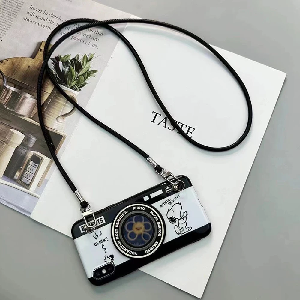 Simple PU Square Buckle Round Leather Rope Can Replace The Bag with A Single Shoulder Oblique Span Mobile Phone Lanyard Bag Acce