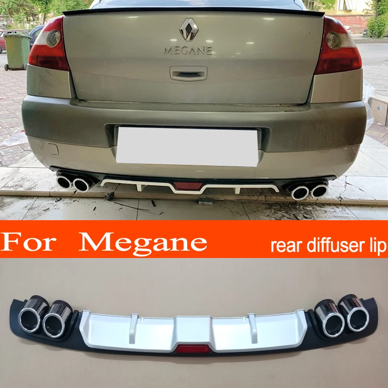 Renault Megane 2 SD HB ABS Plastic Silver / Black Car Rear Bumper Rear Diffuser Spoiler Lip for Renault Megane 2 SD HB