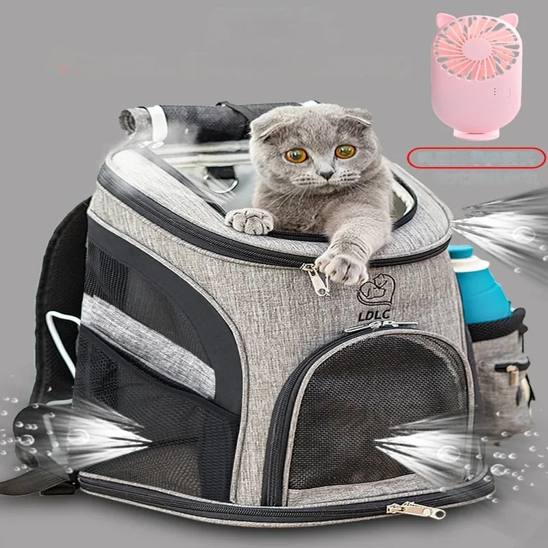 Large Portable  Cat Bag Breathable Suitcase for Two Pets Detachable Backpack for Dogs Travel Pet