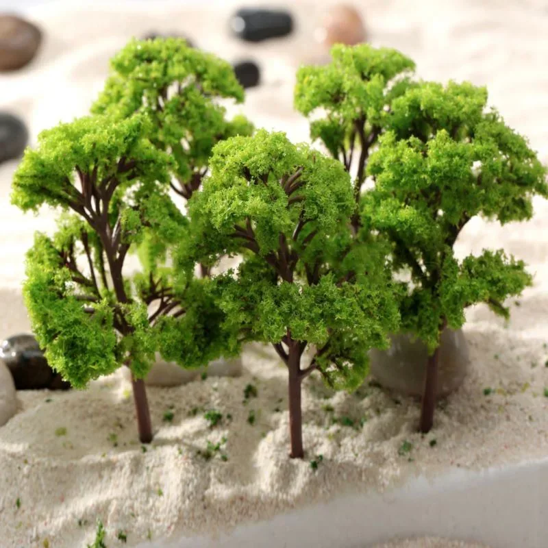 10Pcs Model Trees Miniature Landscape Decoration Scale Architectural Model Train Layout Trees Building DIY Toys Decoration