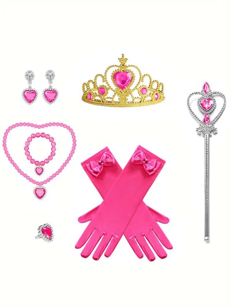 Little Girls Elegant Pink Princess Dress Up Clothes Halloween Birthday Party Costumes Kids Girls Dresses 5 Little Girls Elegant Pink Princess Dress Up Clothes Halloween Birthday Party Costumes Kids Girls Dresses 5