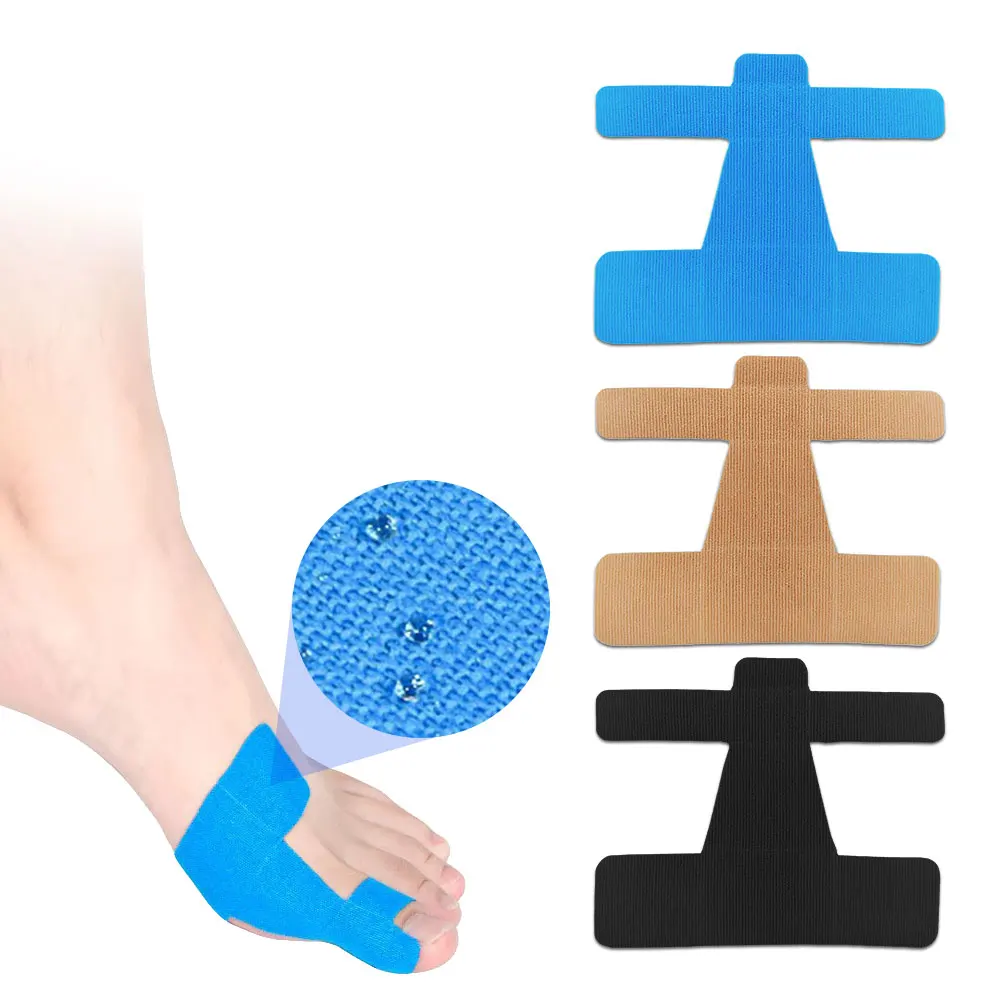 

Кинезиологическая лента для корректора бурсита большого пальца ноги и облегчения боли, дышащая гипоаллергенная предварительно вырезанная лента без латекса